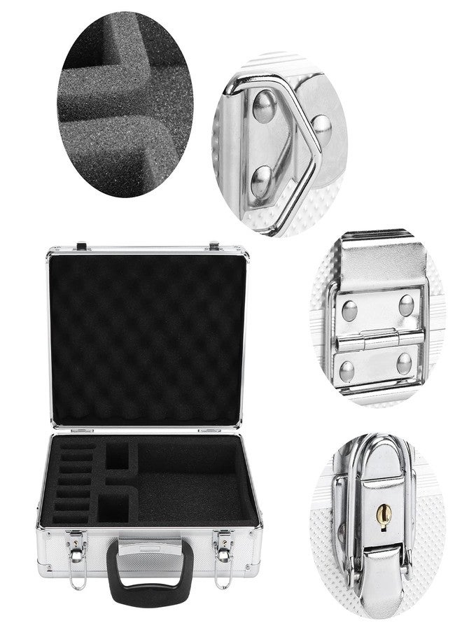 فوكتي حقيبة حمل جهاز الإرسال Fockety لأجهزة JR وFUTABA وFLYSKY، حقيبة يد صلبة محمولة من الألومنيوم لجهاز إرسال وحدة التحكم عن بعد RC، حقيبة جهاز إرسال طائرة RC فردية قائمة، فضي - Image 4